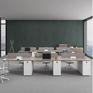 斜边 办公桌椅组合简约现代卡座2双4四6六人职员桌办公室屏风工位